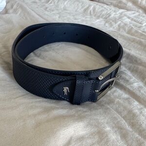 Lacoste Dark Blue Textured Leather Belt 90/36 Size